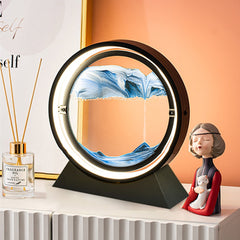 Lampe de table paysagère avec sable mouvant