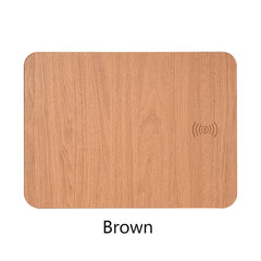 Tapis de souris de chargement sans fil en cuir et bois