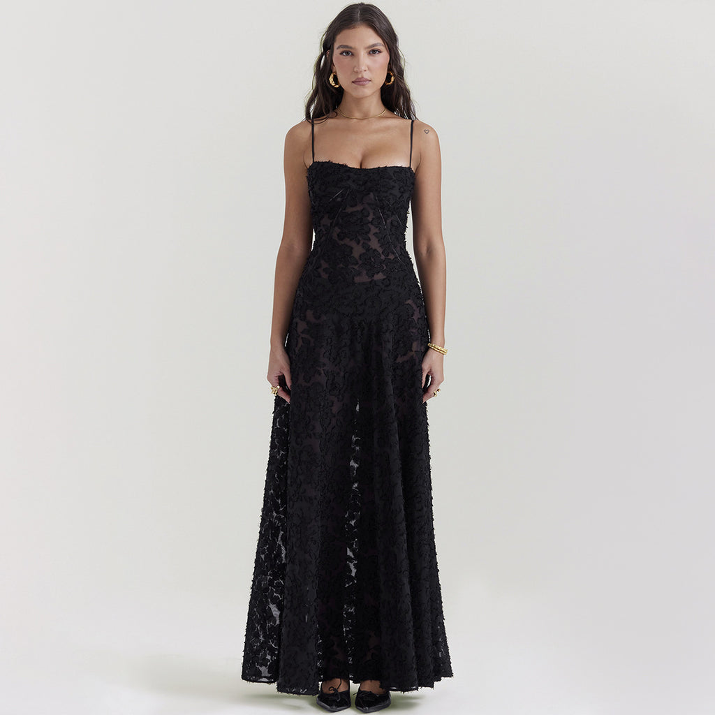New Sexy Black Sheer Backless Dress Evening Gown - LARUNVIK