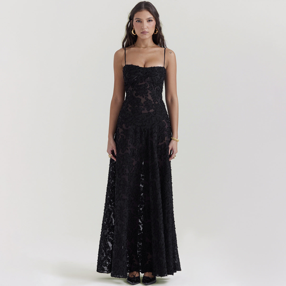 New Sexy Black Sheer Backless Dress Evening Gown - LARUNVIK