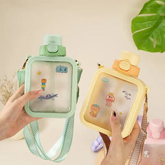 Kawaii Leak-Proof Water Bottle with Straw and Strap