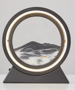Lampe de table paysagère avec sable mouvant