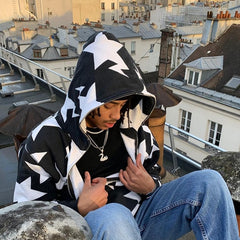 Sweats à capuche zippés imprimés étoiles