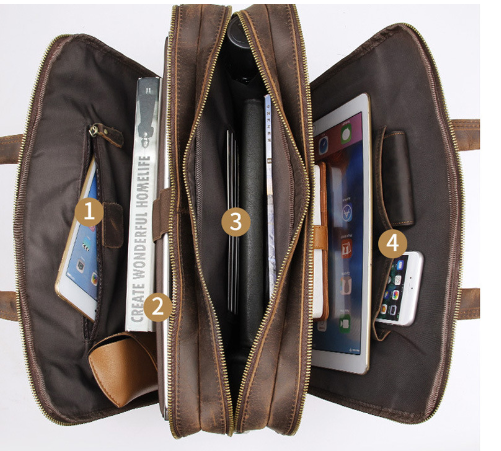 Genuine Leather Executive Briefcase 15.6" (One Piece) - LARUNVIK