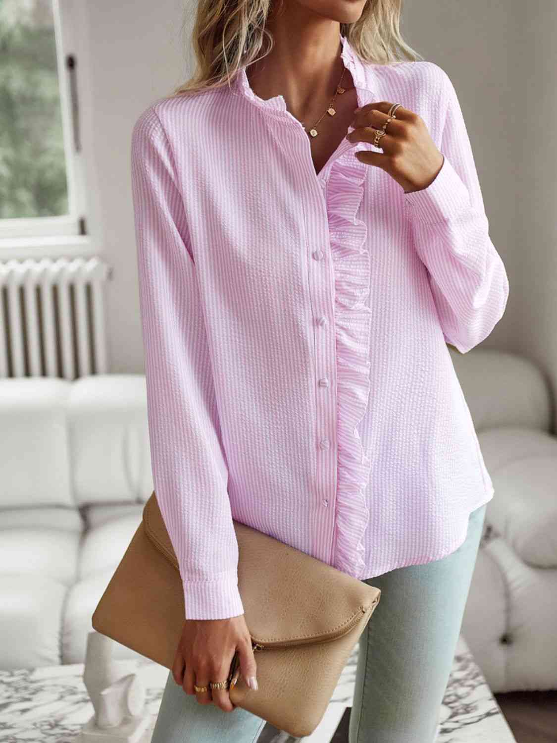 Nat Ruffle Trim Shirt - LARUNVIK