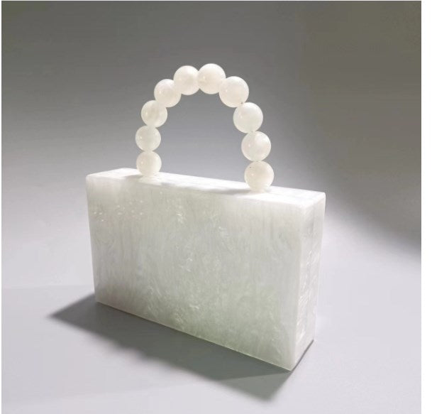 Acrylic Pearl Mint Green Small Shoulder Bag - LARUNVIK