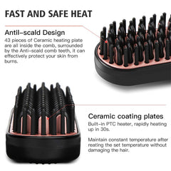 Straightening Brush and Beard Comb Set