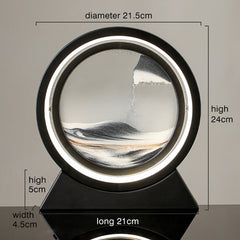 Lampe de table paysagère avec sable mouvant