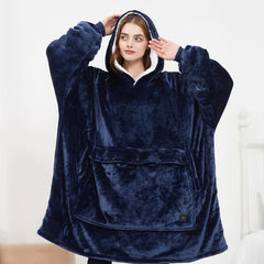 Couverture à capuche chauffante – Couverture électrique portable et douillette pour la maison et le camping