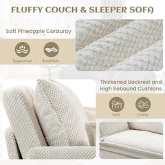Convertible King Sofa Bed with USB Charging and Pockets