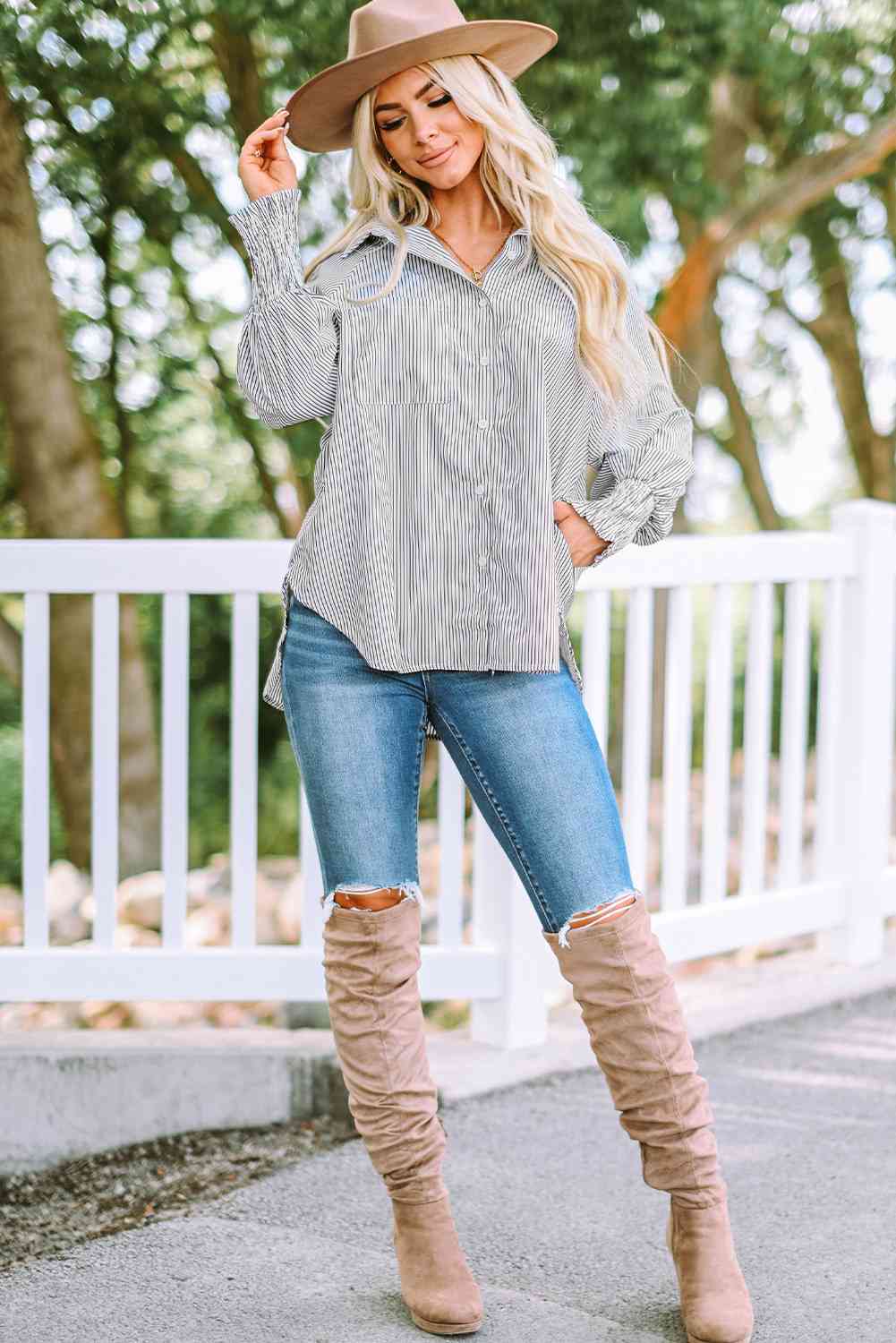 Fernanda Lantern Sleeve Shirt - LARUNVIK