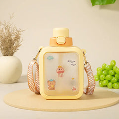 Kawaii Leak-Proof Water Bottle with Straw and Strap