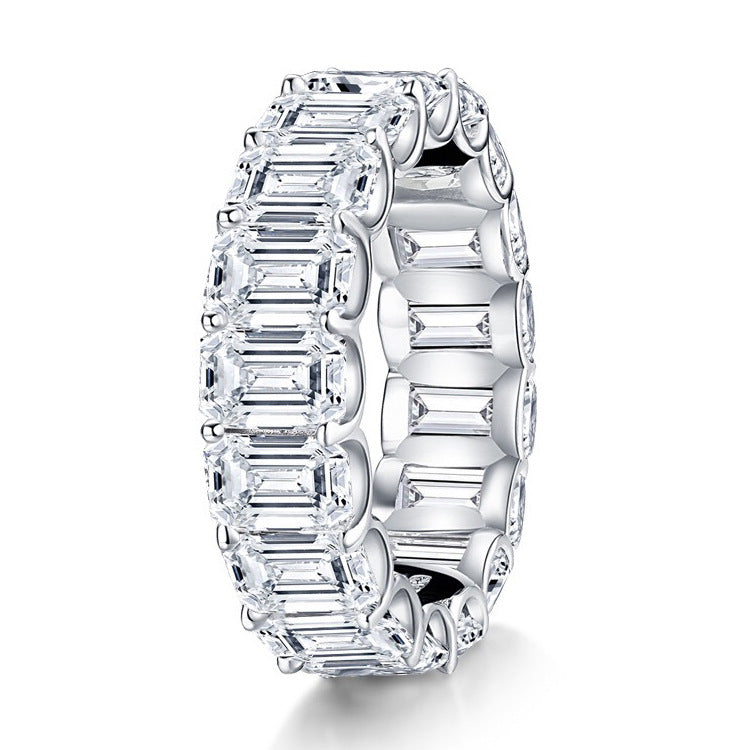 Elegant Sterling Silver Simulated Diamond Ring - LARUNVIK
