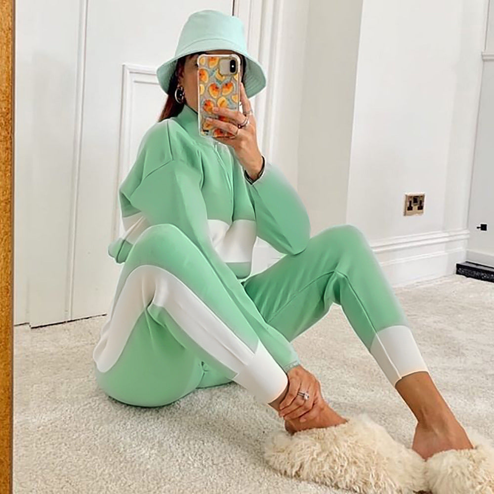 Chic Color Block Leisure Set