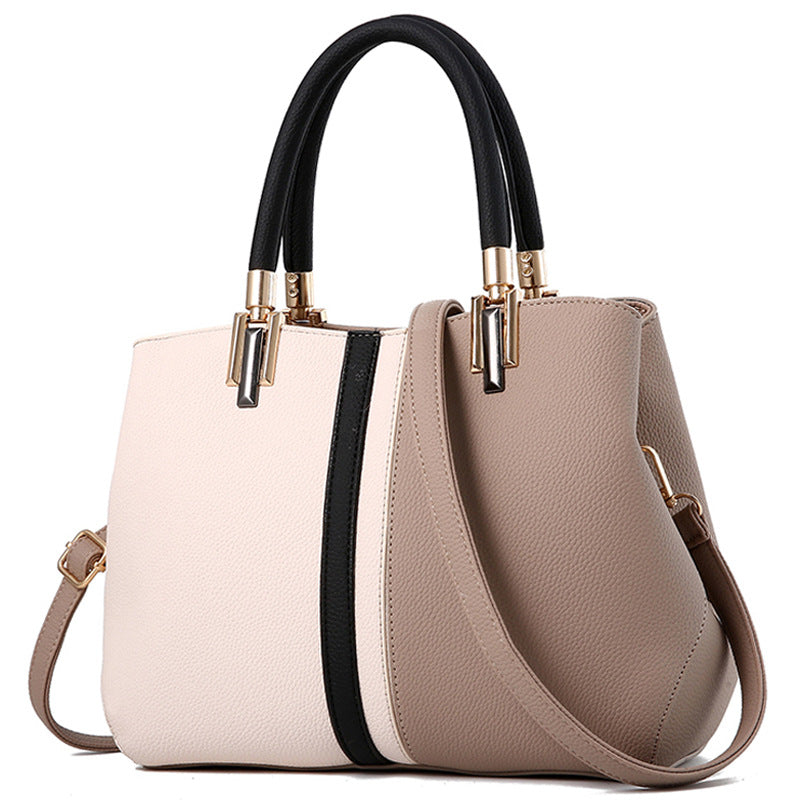 Women's Color Block Shoulder Bag - Stylish Casual Tote - LARUNVIK