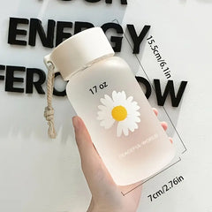 480ML Frosted Daisy Plastic Cup for Casual Use