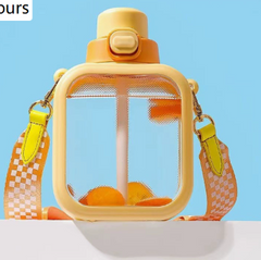 Kawaii Leak-Proof Water Bottle with Straw and Strap