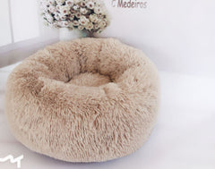 Lit rond en peluche pour petits chiens et chiots
