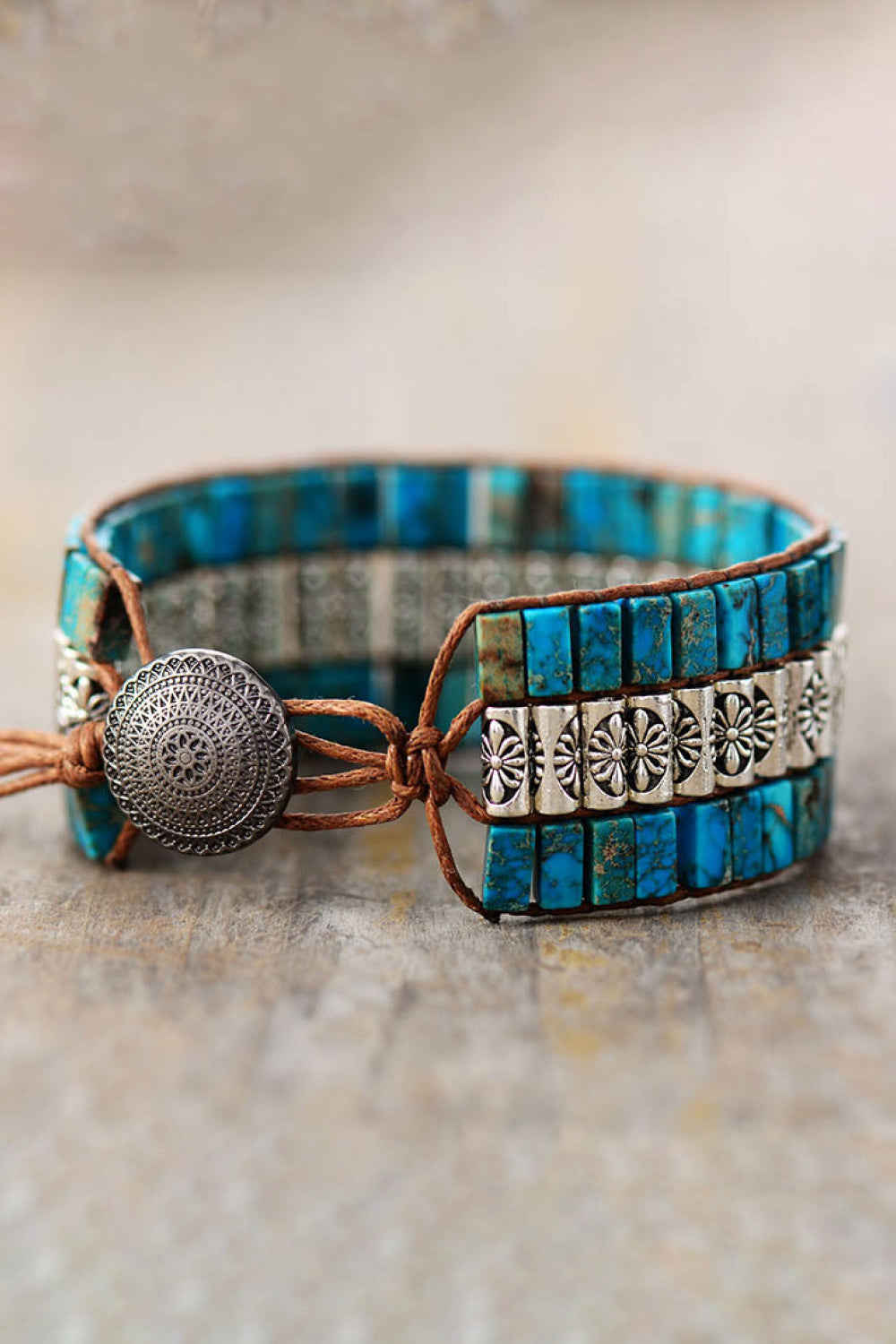 Handmade Triple Layer Natural Stone Bracelet - LARUNVIK