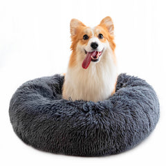 Lit rond en peluche pour petits chiens et chiots