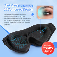 Masque de sommeil 3D en mousse à mémoire de forme naturelle pour plus de confort