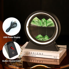 Lampe de table paysagère avec sable mouvant