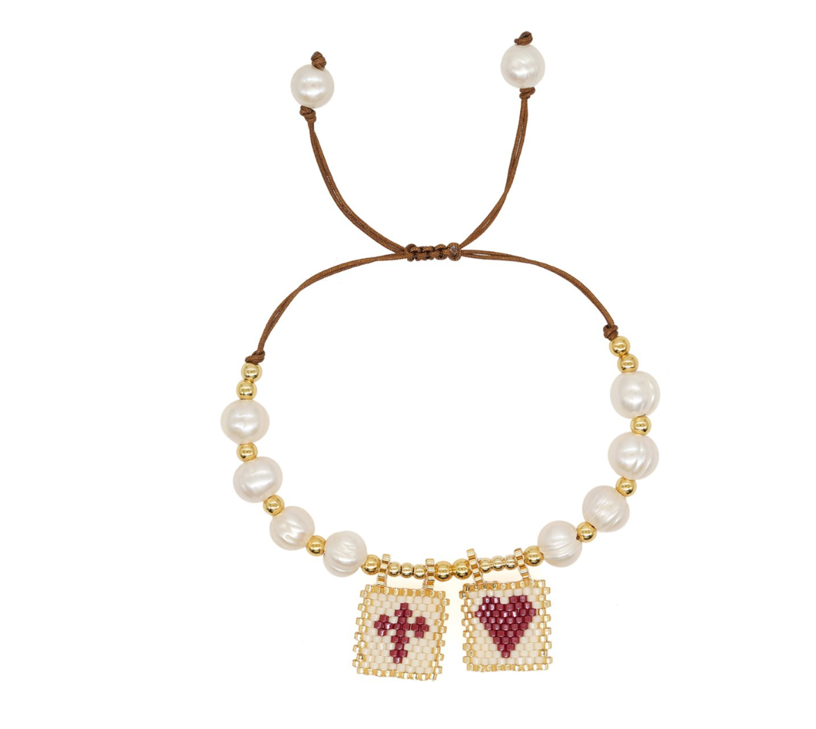 Sacred Freshwater Pearl Scapular Bracelet - LARUNVIK