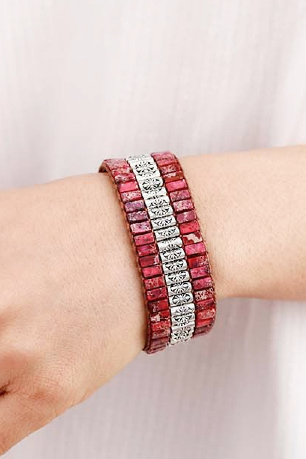 Handmade Triple Layer Natural Stone Bracelet - LARUNVIK