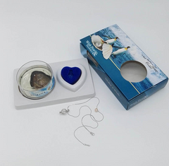 Boîte cadeau à bijoux en perles avec collier en perles d'eau douce