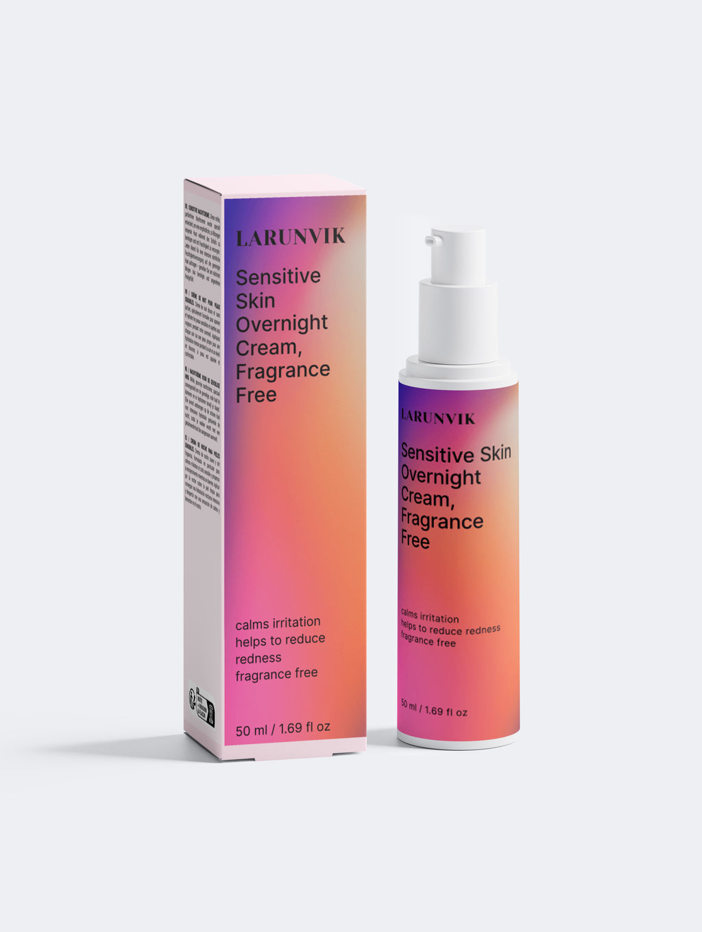 Sensitive Skin Overnight Cream, Fragrance Free - LARUNVIK