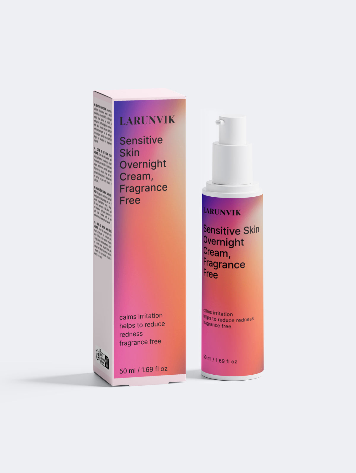 Sensitive Skin Overnight Cream, Fragrance Free - LARUNVIK