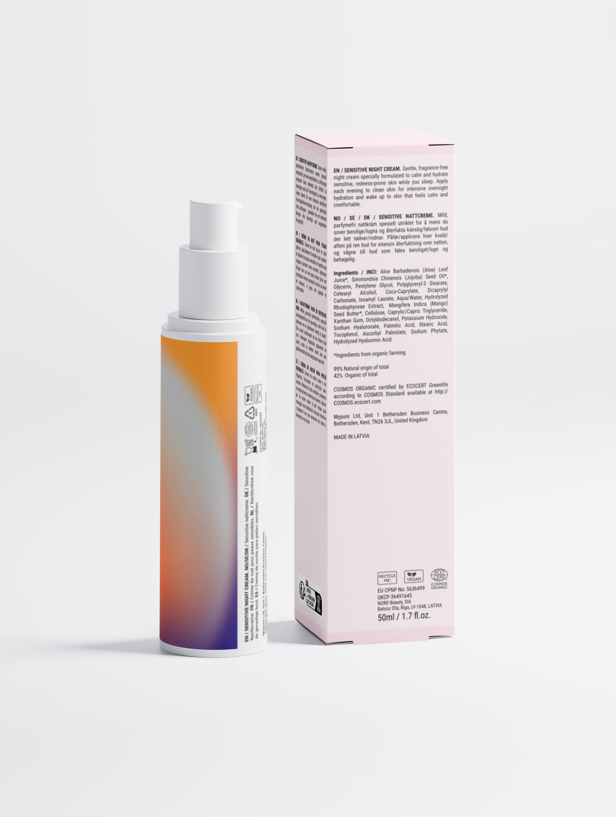 Sensitive Skin Overnight Cream, Fragrance Free - LARUNVIK
